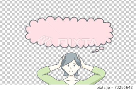 擔心的女人井噴材料 73295648