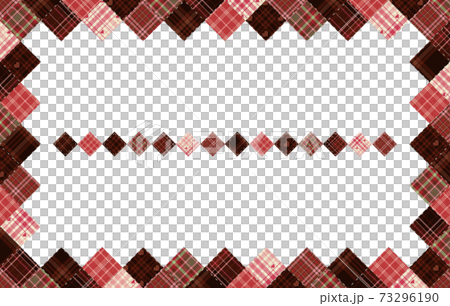 Decorative frame & decorative ruled patchwork Valentine color tartan check (with processing) Decorative frame & decorative ruled patchwork Valentine color tartan check (with processing) 73296190