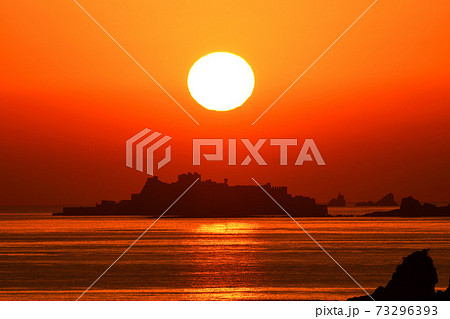 軍艦島の夕景 軍艦島の夕景 73296393