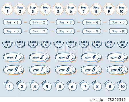 ステップ 見出し きれいめのアイコン セット 2色のイラスト素材