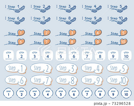 ステップ 見出し きれいめのアイコン セット 2色のイラスト素材