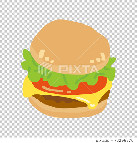 ハンバーガーのイラストのイラスト素材