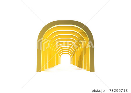 金色のアーチの3dイラストのイラスト素材
