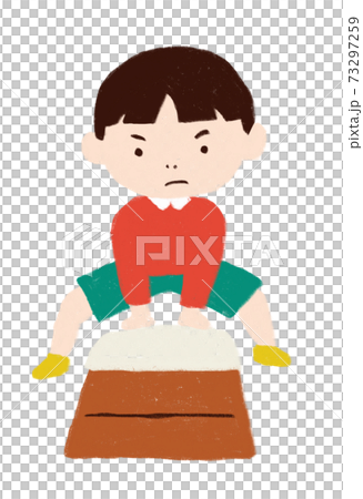 Boy playing jumping box 73297259