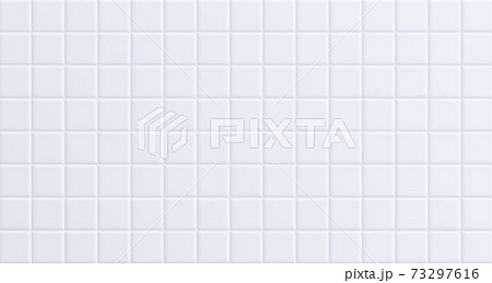 White bathroom tile, clean ceramic wall surface background. 73297616