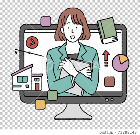 Simple touch video distribution Business, real estate online illustration 73298148