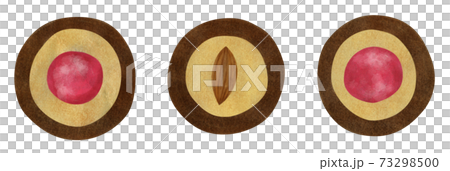 甘い焼き菓子 クッキーの手描きイラストセットのイラスト素材