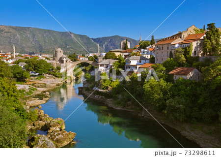 Old Bridge in Mostar - Bosnia and Herzegovina Old Bridge in Mostar - Bosnia and Herzegovina 73298611