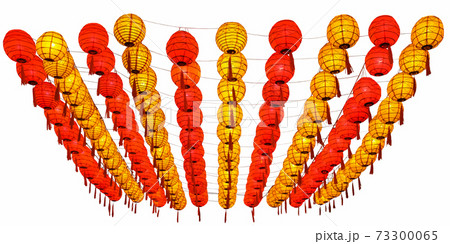 Chinese new year lanterns for celebration on white background.. 73300065