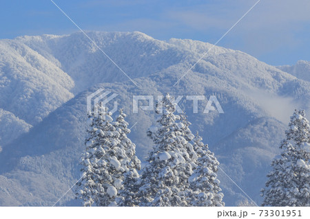 秋田県 冬の雪景色 秋田県 冬の雪景色 73301951