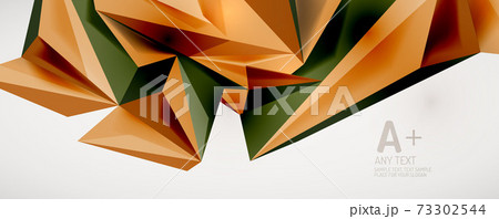 Vector triangle geometric backgrounds. Low poly 3d shape on light backdrop. Vector illustration for covers, banners, flyers and posters and other designs Vector triangle geometric backgrounds. Low poly 3d shape on light backdrop. Vector illustration for covers, banners, flyers and posters and other designs 73302544