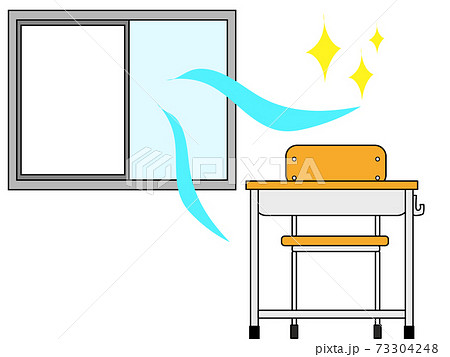 教室の換気のイラスト素材