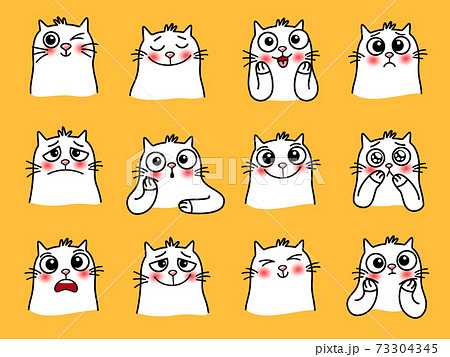 Cat character stickers Cat character stickers 73304345