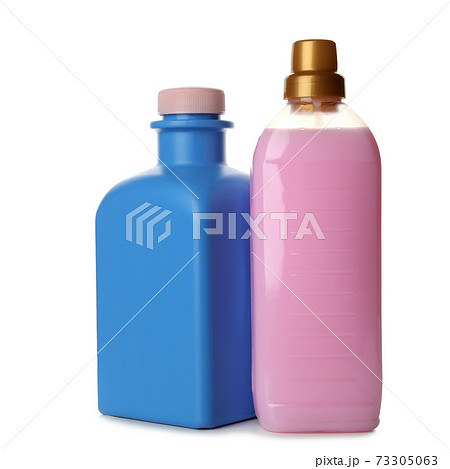Bottles with laundry liquid isolated on white background 73305063