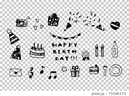 手繪筆劃生日插圖集 73306173