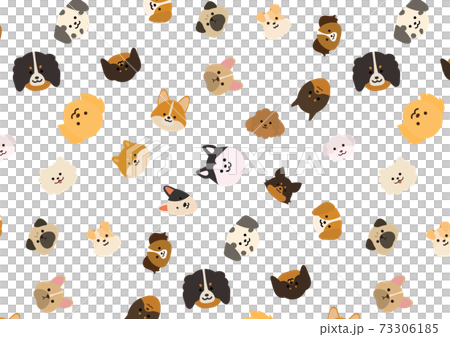 犬の顔のパターン背景イラストのイラスト素材