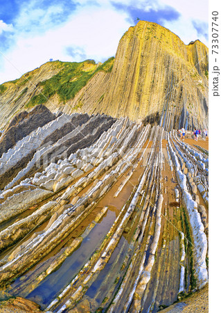 Steeply-tilted Layers of Flysch, Basque Coast UNESCO Global Geopark, Spain Steeply-tilted Layers of Flysch, Basque Coast UNESCO Global Geopark, Spain 73307740