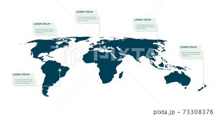World map infographic. Callout, info text boxes vector illustration 73308376