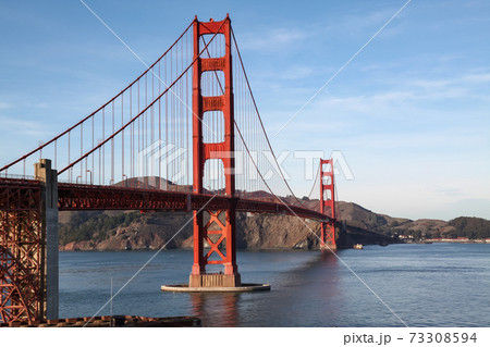 View of famous landmark the Golden Gate Bridge . San Francisco, California, USA 73308594