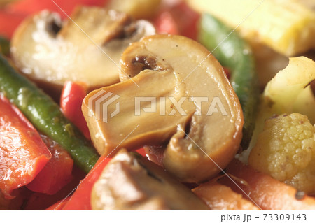 close up of homemade vegetable salad on plate close up of homemade vegetable salad on plate 73309143