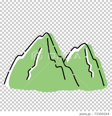 手繪風格山插圖山/戶外/營地 73309164
