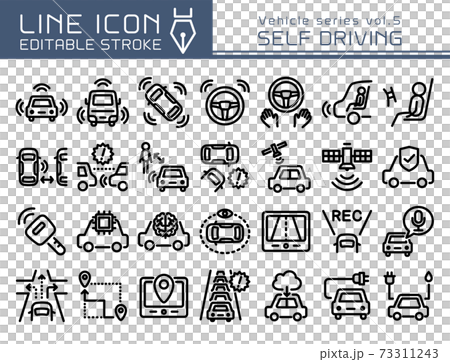 Line icon vehicle series vol.5 self-driving car Line icon vehicle series vol.5 self-driving car 73311243