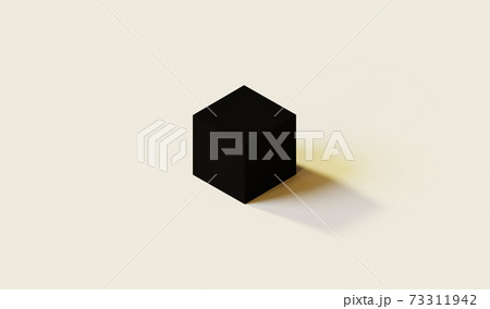 Isometric black cube on a light background, 3D rendering wallpaper	 73311942