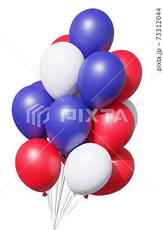 USA patriotic balloons in traditional colors on white background USA patriotic balloons in traditional colors on white background 73312044