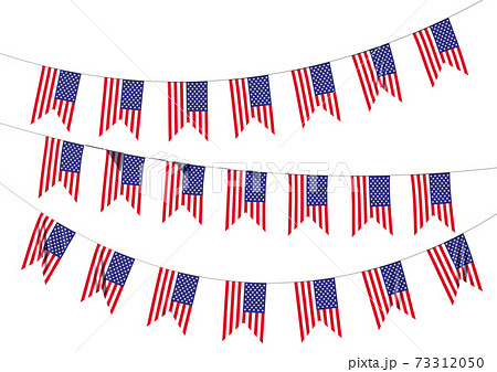 Strings of American flags decorative hanging bunting 73312050