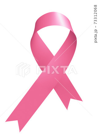 Realistic pink ribbon isolated on white. Realistic pink ribbon isolated on white. 73312068