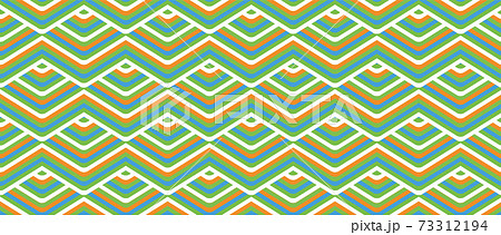70年代 レトロモダンなシームレスパターン ベクターイラスト素材 73312194