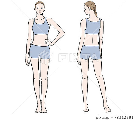 女性_全身_手描き_色付き 73312291
