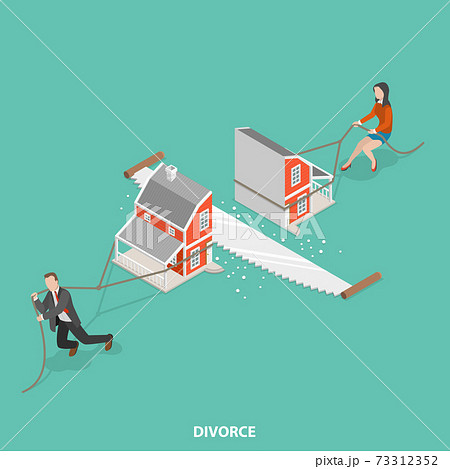 Divorce flat isometric vector concept. Divorce flat isometric vector concept. 73312352