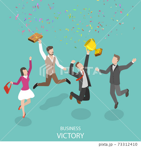 Business victory flat isometric vector concept. 73312410