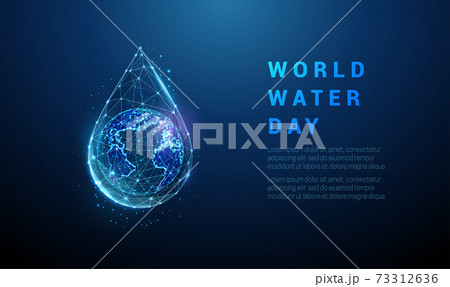 Abstract earth globe in a drop of water. 73312636