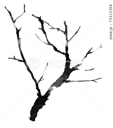 枯れ木のシルエットのイラストのイラスト素材