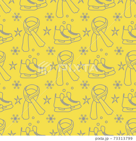 Vector seamless pattern Ice skates, scarf Sport Vector seamless pattern Ice skates, scarf Sport 73313799