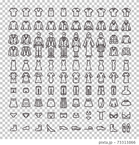 Line art icon 100 pieces 07 (clothing) 73313866