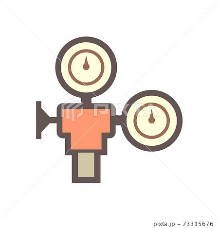 Pressure gauge and valve vector icon. Pressure gauge and valve vector icon. 73315676