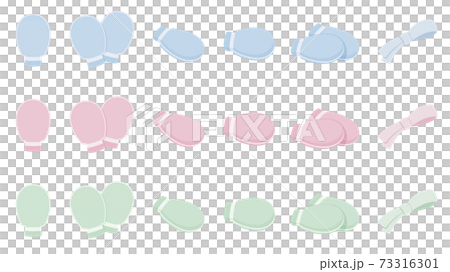 身体拘束_介護_ミトンのイラスト素材セット 身体拘束_介護_ミトンのイラスト素材セット 73316301