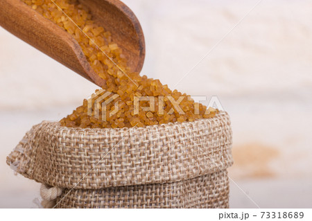 In a bag poured cane brown sugar 73318689
