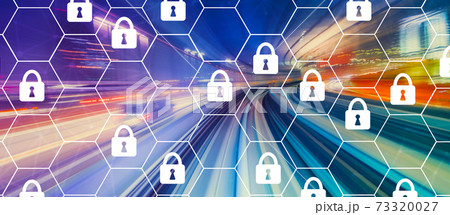Cyber security theme with high speed motion blur 73320027