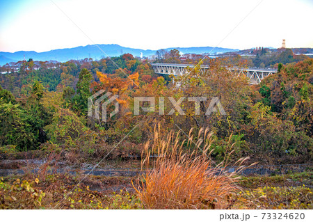 関越自動車道　赤城高原SA 下り線からの眺望　秋の風景　　　 73324620
