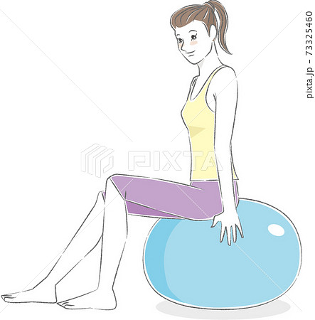 バランスボール ブルーボールのイラスト素材