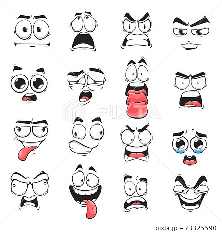 Cartoon face expression isolated vector icons set Cartoon face expression isolated vector icons set 73325590
