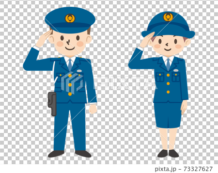 敬礼をする警察官 敬礼をする警察官 73327627