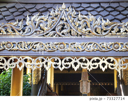 beautiful gable of the famous temple 73327714