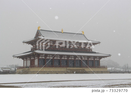 平城宮跡 雪の大極殿 平城宮跡 雪の大極殿 73329770