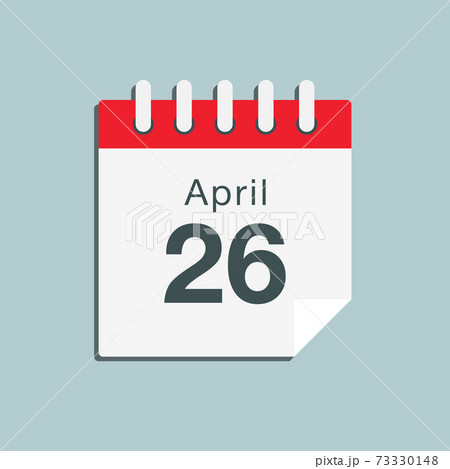 Icon day date 26 April, template calendar page Icon day date 26 April, template calendar page 73330148
