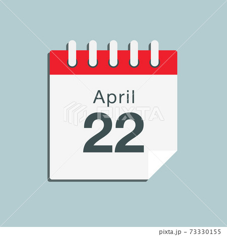 Icon day date 22 April, template calendar page 73330155